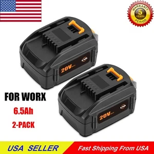 2PACK 6.5Ah For WORX 20V MAX Extend Lithium Battery WA3520 WA3525 WA3575 WA3578 - Picture 1 of 7