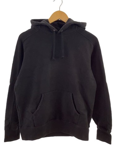 Supreme Felpa con Cappuccio 18AW Pannellata Felpa con Cappuccio Piccola Cotone Nero Tinta Unita Usata