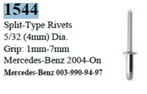 100 Pcs Split-Type Rivets 5/32 Diameter 1mm-7mm For Mercedes-Benz 003-990-94-97 - Picture 1 of 2