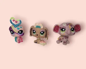 Littlest Pet Shop LPS Sparkle Glitter Lovebug 2151 Elephant 2154 Llama Apso 2155 - Picture 1 of 3