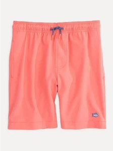 $55 Southern Tide Boys Solid Swim Trunks, Georgia Peach, size XL - Picture 1 of 2