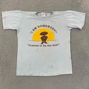 Vintage Jesus Religious T-Shirt Boys Medium 10-12 Blue God Religion 80s USA - Picture 1 of 9