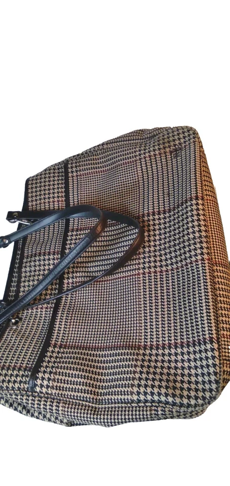 Ralph Lauren Women’s Plaid Houndstooth Handbag - Image 1 of 4