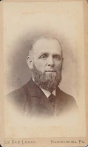 CDV Antique Photo Carte de Visite Balding Man Beard Le Rue Lemer Harrisburg PA - Picture 1 of 7