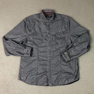 7 For All Mankind Shirt Mens XL Gray Cotton Blend Long Sleeve Button Midweight - Picture 1 of 11