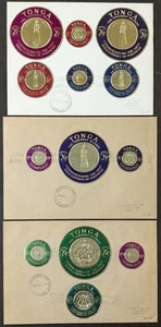 Tonga Gold Coinage Issue 1962 Wheels Set of 3 First Day Covers Rare - Picture 1 of 2