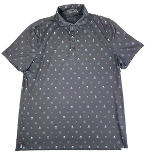G/Fore Herren XL Golfshirt Poloshirt Logo Skulls & Tees Print blau - Bild 1 von 7