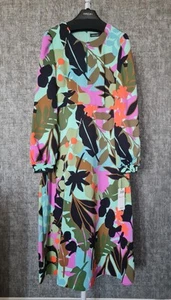 MARC CAIN KLEID-midi-soft Malachite-botanischer Print- N2/36/NEU/Etikett/ NP299€ - Bild 1 von 10