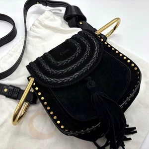 Gebrauchte Chloe Hudson kleine Wildleder Schultertasche, schwarz aus Japan echter seltener Artikel!!! - Bild 1 von 7