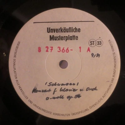 unverkäufliche Musterplatte Eterna  Schumann  Klavierkonzert op. 54 - Bild 1 von 3