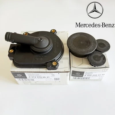 Genuine NEW 0009986590 Mercedes-Benz Engine Oil Separator Cover Camshaft Cap Set - Image 1 of 4