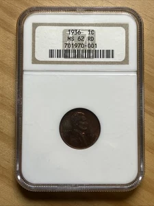 1936 P Lincoln Cent NGC - MS62RD - Picture 1 of 4