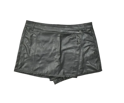 Mini Skort American Eagle Negro Imitación Cuero Para Mujer Talla Regular 18 NUEVO Foto 1 de 4