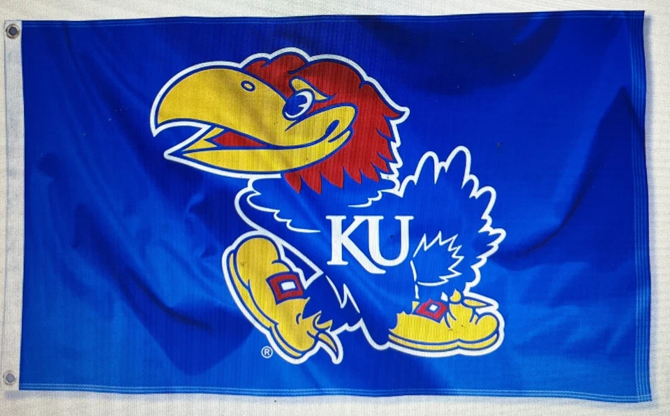 KANSAS JAYHAWKS 3' x 5' polyester flag - Image 1 of 1