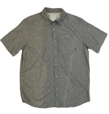Merrell Men’s Medium Short Sleeve Gray Button Up Opti-wick UPF 30 Shirt Tagless - Image 1 of 4