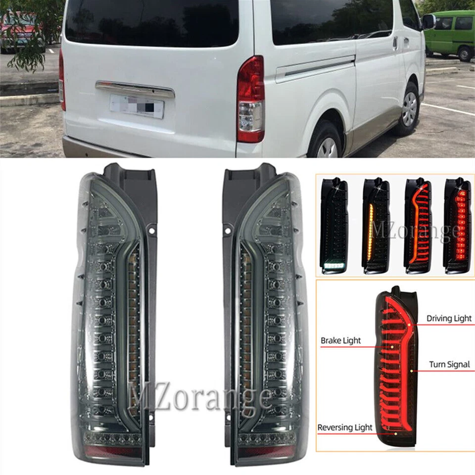 Left + Right Dynamic LED Rear Tail Light Lamps For Toyota Hiace/Commuter 2005-18 - Image 1 of 4