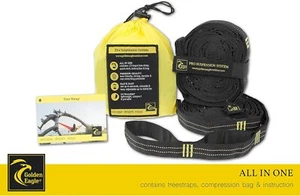 GOLDEN EAGLE Hammock Straps for hammocks, length 3m, 23 loops, Black - Picture 1 of 4