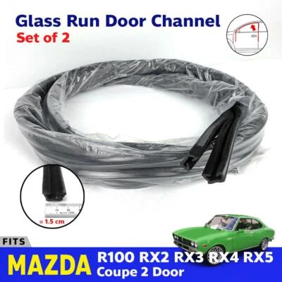 Fits Mazda R100 RX2 RX3 RX4 RX5 Coupe Window Glass Run Door Channel Felt 2 Pc - Image 1 of 4