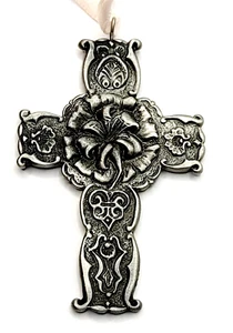 Hallmark Keepsake Ornament Victorian Cross Pewter He is risen 1997 USA - Picture 1 of 20