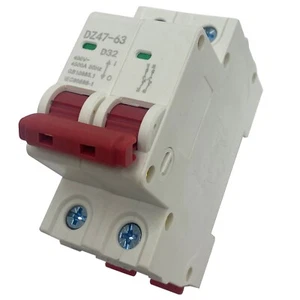 Interruptor de aire disyuntor 32A 2 polos protección contra sobrecarga/cortocircuitos domésticos - Imagen 1 de 11
