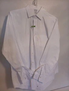 Brooks Brothers Mens Dress Shirt Button Up Long Sleeve White Milano 16 34 Cotton - Picture 1 of 9
