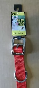 DOG COLLAR, 18" DOUBLE NYLON, EXTRA STRONG, BOSS PET PRODUCTS, INC, RED - Picture 1 of 2