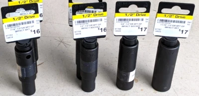 NEW WRIGHT TOOL DEEP Impact Socket-SAE Select Size- 1/2 Dr- Made in USA-F. Ship - Image 1 of 4