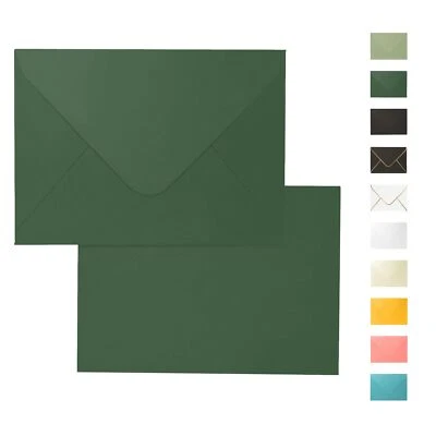 Pack de 100 Sobres Verde Oscuro A7 5x7 120GSM Euro Solapa para Invitaciones de Boda Foto 1 de 4