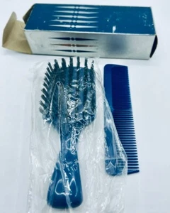 NEW Vintage STANLEY JUNIOR EXECUTIVE Club Hairbrush & Comb Set Nylon Bristle NOS - Picture 1 of 8