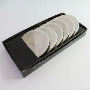 Vintage Strachan Silverplate Set of 6 Tumbler Coasters, Floral Design, Australia - Foto 1 di 6