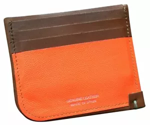 PAUL SMITH Cartera TAN con NEÓN NARANJA PREMIUM CUERO ESPAÑOL Tarjetero - Imagen 1 de 3