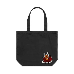 Rollercoaster Design Bitcoin Shoulder Tote Bag (Black) 100% Cotton Canvas - Picture 1 of 2