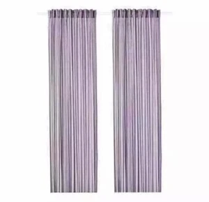 Ikea Praktklocka Curtain 2 x (145 x 250 cm) Lilac Stripe 2 panel Drop Curtain - Picture 1 of 5