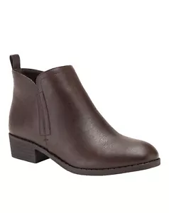 Sun +Stone Womens Cadee Ankle Booties CasualBrownHeels Almond ToeSide Size 7 .5 - Picture 1 of 6