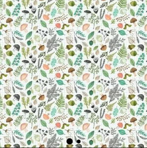 BOLT END 28 INCHES Clothworks White Imagine Terrarium Plants Quilt Fabric - Picture 1 of 1