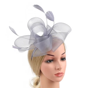 Women Fascinator Hat Headband Flower Mesh Feather Hair Clip Cocktail Tea Party - Picture 1 of 20