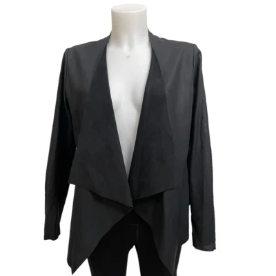 Cárdigan Joan Vass New York Imitación Cuero Cascada Abierta Frontal Talla XS Foto 1 de 4