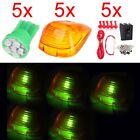5X 12V Led Amber Cab Marker Roof Light Lens Lamp +Wiring Switch Fits Car Truck