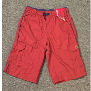Unionbay Cargo Shorts Elastic Waist Casual Red Shorts Kids Size 10 - Picture 1 of 3