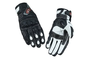 PB Dell Leather Motorcycle Gloves Whi Knox SPS Short Cuff Motorbike Racing Urban - Picture 1 of 7
