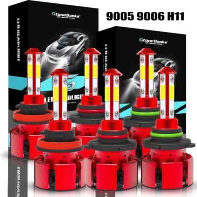 Farol de LED alto baixo + lâmpadas de neblina para Toyota RAV4 2006 2007 2008 2009-2012 - Imagem 1 de 4