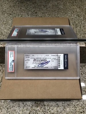 Hunter Greene Signed MLB Debut Full Ticket Stub Cincinnati Reds 4/10/22 PSA COA - Image 1 of 3