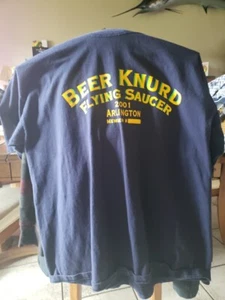 Vintage 2001 Flying Saucer Draught Emporium Beer Knurd Arlington Texas Shirt XL  - Bild 1 von 3