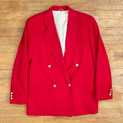 Vintage Twill Wool Blazer Size Medium 1970s Double Breasted Sport Coat Jacket - Image 1 of 4