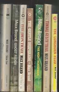Max Brand Lot 7 PB Vintage Pulp Western Cowboys Longhorn Feud & Night Horseman - Bild 1 von 9