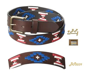 Polo Gürtel Handstickerei in Leder, beste Handwerksqualität, BP0039 - Bild 1 von 5