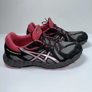 Asics Womens Fuji Trainer 3 T466N Size 9.5 Black Pink Athletic Running Shoes - Picture 1 of 10