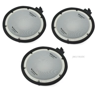Roland V-Drums 3 Pack PDX-8 Black Dual Trigger Mesh Drum Pads TD-17 07 - Image 1 of 4