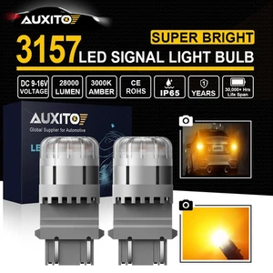 AUXITO 3157 3156 T25 Amber LED Yellow Turn Signal Parking Light Bulb Error Free - Picture 1 of 21