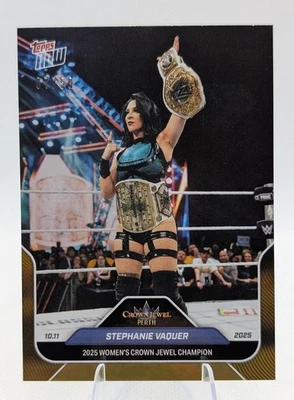 2025 Topps Now WWE #103 Stephanie Vaquer Gold Foil Parallel /50 – In Hand - Image 1 of 2